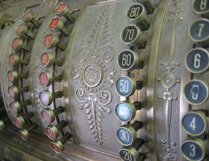 This macro photo of the front of an antique cash register was taken by photographer Patrick St. John from Tacoma Park, Maryland.